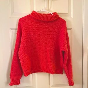 By Anthropologie Lottie Knit Pullover Sweater in Coral. Wool Alpaca Blend. XS